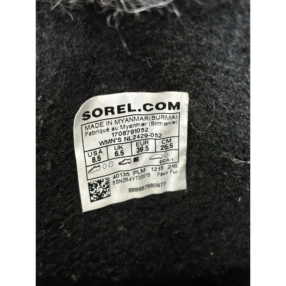 Sorel Gray Faux Fur Lace-Up Winter Boots